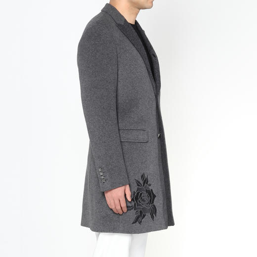 Marco Azzali 灰色羊毛混纺大衣 Y5105400 商品图1