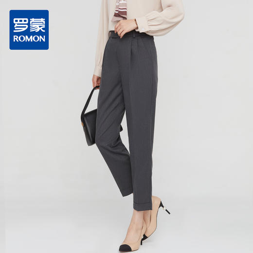 罗蒙春秋女装西裤女士商务通勤休闲百搭修身显瘦直筒小脚裤女西装裤 商品图1