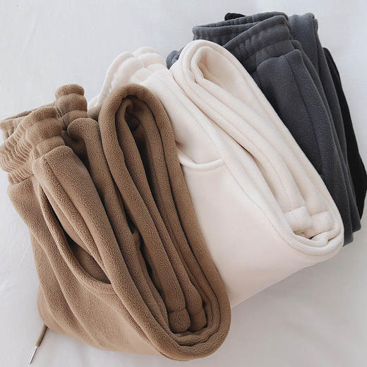 【超级团购】宽松束脚长裤加绒加厚运动裤女秋冬厚实显瘦百搭阔腿休闲卫裤QCai 000 462 商品图0