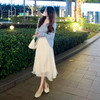 仙女裙温柔小个子2023夏季新款白色纱裙不规则a字网纱半身裙un07 商品缩略图2