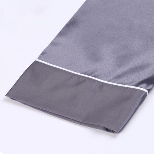 都市丽人男士丝质系列哑光弹力色丁长款薄家居服睡衣套装新年本命年红品FH31F9 商品图8