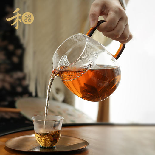 禾器 晶彩澄然煮茶器   高硼硅耐热玻璃大号公杯煮茶匀杯月牙过滤分茶器 商品图2