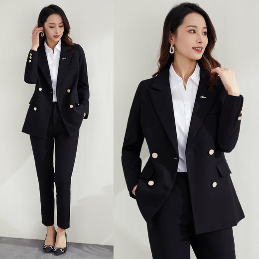 【上衣+裤子】罗蒙春秋款女式套装气质百搭通勤时尚西服套装两件套女 商品图6