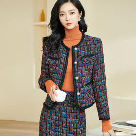 剩L/XL 米思阳2024秋季新款知性优雅宽松短外套气质通勤单排扣上衣女4103