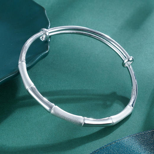 子佩集S999银【竹韵清风】手镯【ZAT148Y】推拉2212 商品图1