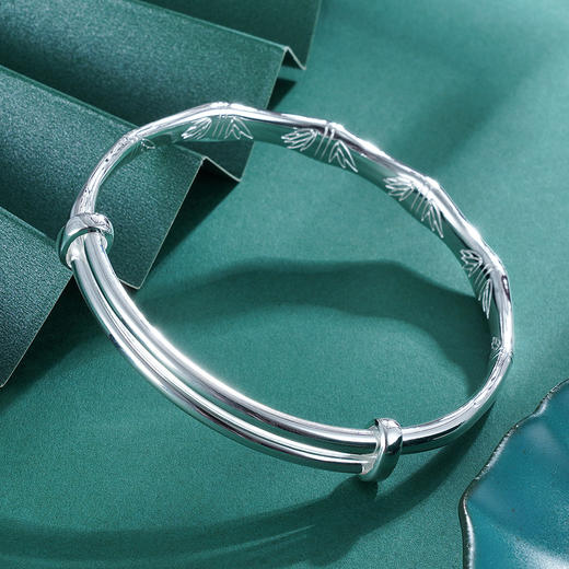 子佩集S999银【芳年】手镯【ZCX041Y】竹节推拉2212 商品图4