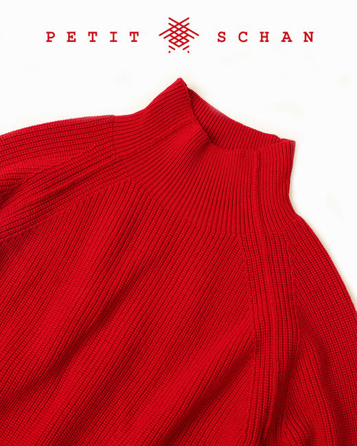 PETIT SCHAN小闪 CLO#126 dawn 曙色 超细美丽诺羊毛立领插肩袖全羊毛针织衫 商品图4