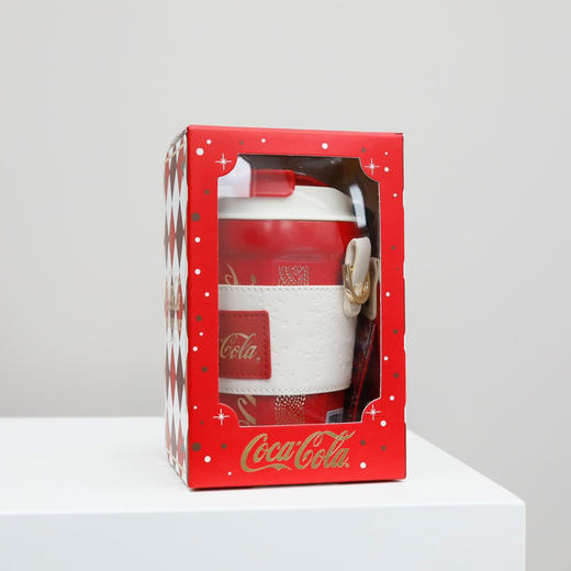 不一样的圣诞礼物！区别F货 ZP推荐GxC可乐联名圣诞限定咖啡杯新年红316L不锈钢内胆保温杯 送链条杯袋 可斜跨保热保冷水壶 商品图14