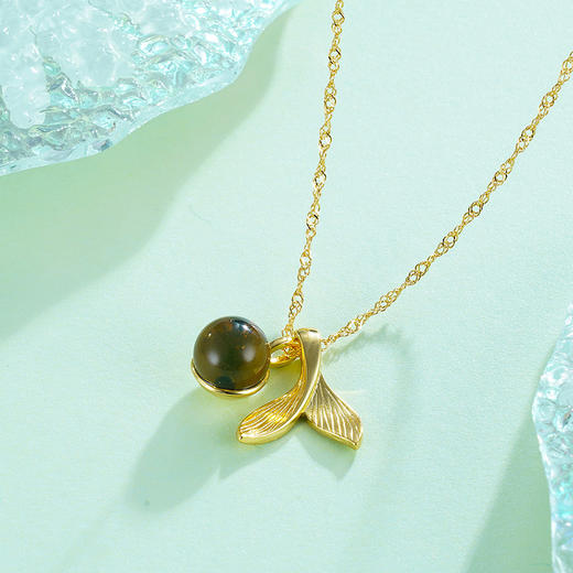 子佩集S925银【仙人泪】套链项链【DSD8142】镀金蓝珀2212 商品图3