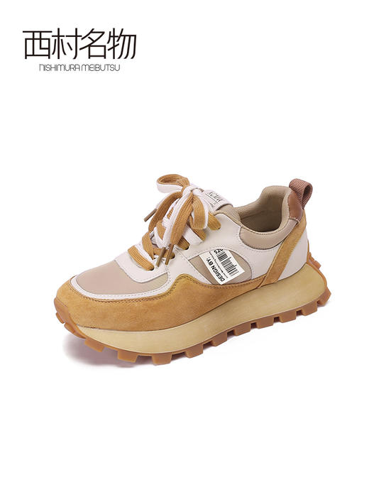 西村名物2023春季新款复古阿甘鞋女潮流厚底运动休闲老爹鞋12441 商品图0