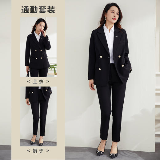 【上衣+裤子】罗蒙春秋款女式套装气质百搭通勤时尚西服套装两件套女 商品图4