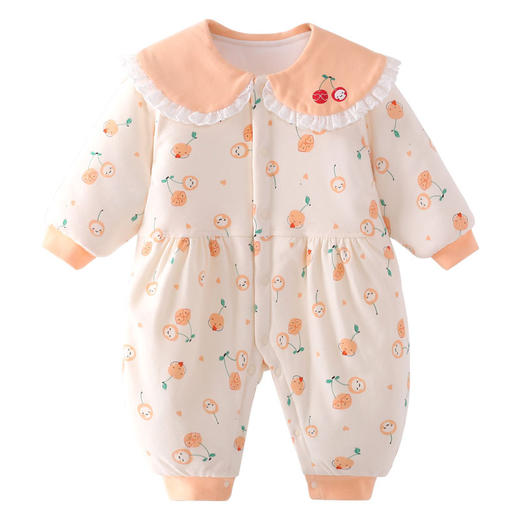 【可爱萌趣 保暖舒适】拜年服婴儿衣服新生儿夹棉连体衣宝宝秋冬季棉服外出服装哈衣爬爬 商品图12