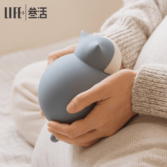 【相约圣诞暖心好礼 猫咪可爱造型 温暖每天】创意猫咪热水袋 学生硅胶可爱注水暖水袋迷你便携暖手宝