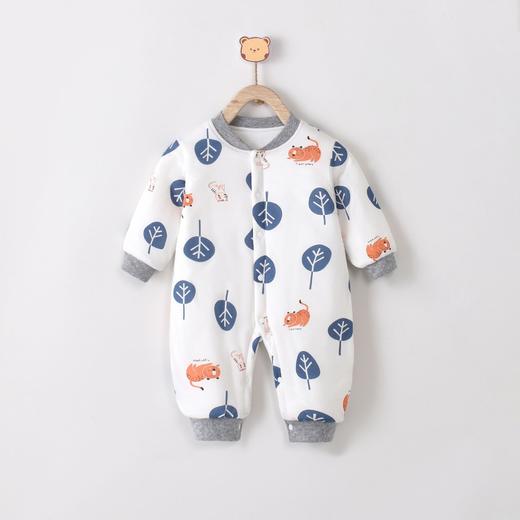 【可爱萌趣 保暖舒适】拜年服婴儿衣服新生儿夹棉连体衣宝宝秋冬季棉服外出服装哈衣爬爬 商品图11