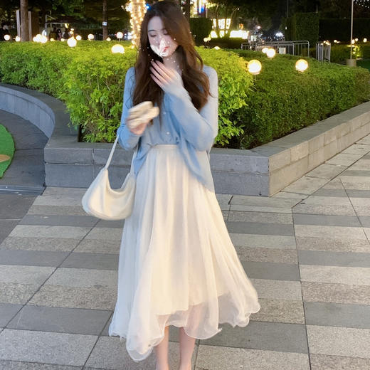 仙女裙温柔小个子2023夏季新款白色纱裙不规则a字网纱半身裙un07 商品图3