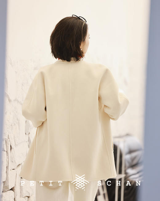 PETIT SCHAN小闪 CLO#169 soft cheese软奶酪 高端羊毛羊绒双面呢外套毛呢大衣 商品图9