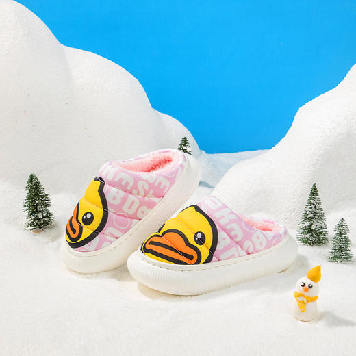 B.Duck小黄鸭儿童童鞋冬季休闲加绒保暖棉拖20-34 B4210940 商品图3