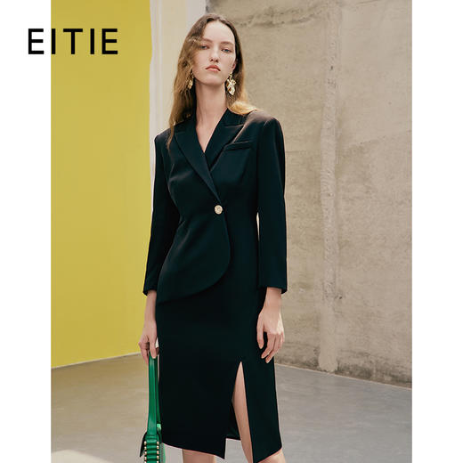 EITIE爱特爱春季新款优雅舒适显瘦开叉连衣裙7307012 商品图0