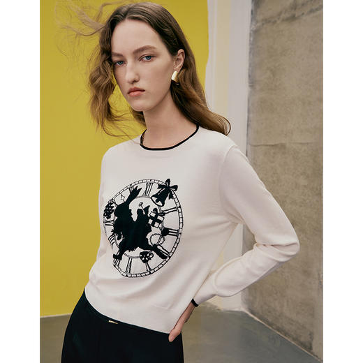 EITIE爱特爱春季新款温柔套头打底舒适针织衫毛衣7301003 商品图2