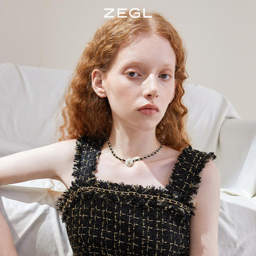 ZEGL小香风山茶花项链女轻奢小众复古法式锁骨链choker项圈脖颈链 商品图6