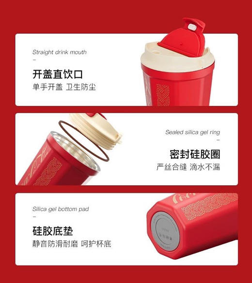 不一样的圣诞礼物！区别F货 ZP推荐GxC可乐联名圣诞限定咖啡杯新年红316L不锈钢内胆保温杯 送链条杯袋 可斜跨保热保冷水壶 商品图13