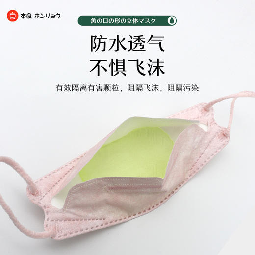 本良KN95口罩3D立体型 成人/儿童 鱼嘴型口罩30枚/盒 独立包装 白色/粉色 商品图1