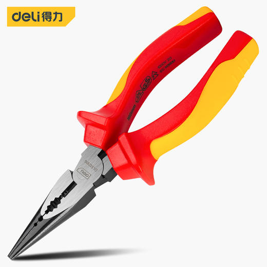 得力绝缘省力型尖嘴钳 商品图0