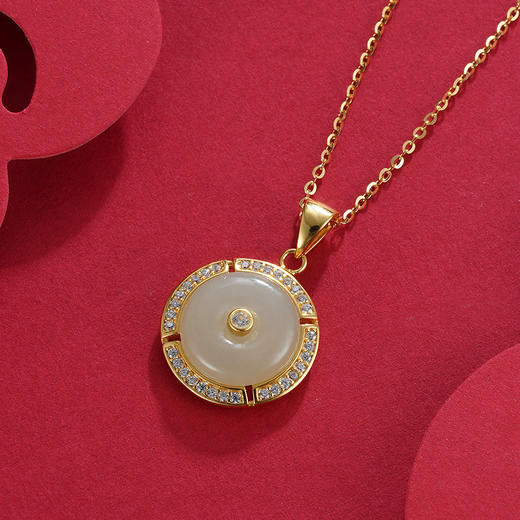 子佩集S925银【画芷】和田玉套链项链【WSB7577】镀金和田玉2212 商品图1