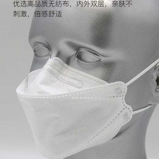 本良KN95防护口罩50枚入非独立款口罩立体防护口罩 白色 50枚/盒 商品图2