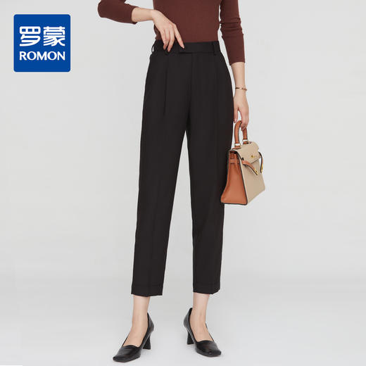 罗蒙春秋女装西裤女士商务通勤休闲百搭修身显瘦直筒小脚裤女西装裤 商品图4