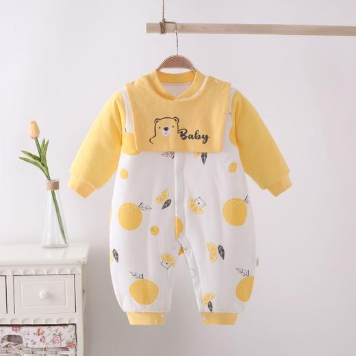 【可爱萌趣 保暖舒适】拜年服婴儿衣服新生儿夹棉连体衣宝宝秋冬季棉服外出服装哈衣爬爬 商品图8
