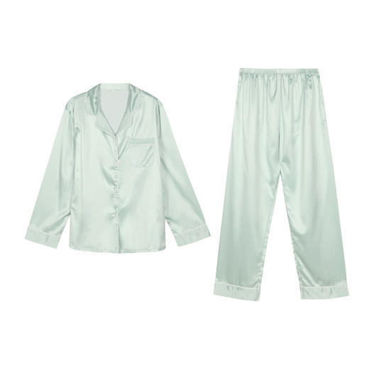 都市丽人哑光弹力色丁薄长袖家居服睡衣新年本命年红品LH31D1 商品图4