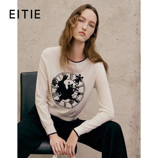 EITIE爱特爱春季新款温柔套头打底舒适针织衫毛衣7301003 商品图0