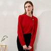 EITIE爱特爱春新款气质通勤复古直筒显瘦优雅飘带红色衫A2313101 商品缩略图1