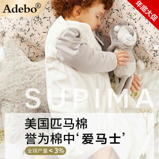 【美国进口匹马棉 宝宝可以“舔”的睡袋 】Adebo婴儿恒温睡袋秋冬款儿童分腿式婴儿加厚衣服防踢保温睡袋美国品牌 商品图0