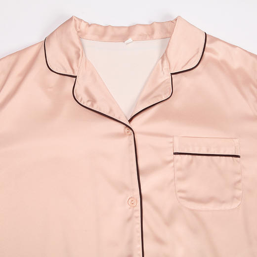 都市丽人哑光弹力色丁薄长袖家居服睡衣新年本命年红品LH31D1 商品图8