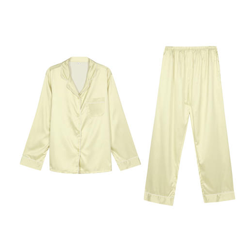 都市丽人哑光弹力色丁薄长袖家居服睡衣新年本命年红品LH31D1 商品图5