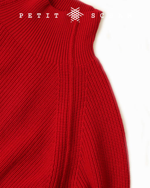 PETIT SCHAN小闪 CLO#126 dawn 曙色 超细美丽诺羊毛立领插肩袖全羊毛针织衫 商品图5