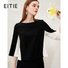 EITIE爱特爱春新款时尚一字领撞色七分袖通勤直筒宽松T恤上衣A2313103 商品缩略图0