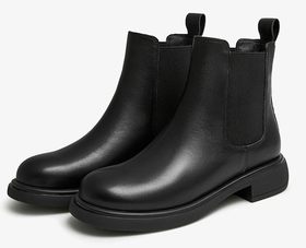 百货世界-百思图-牛皮革女皮靴