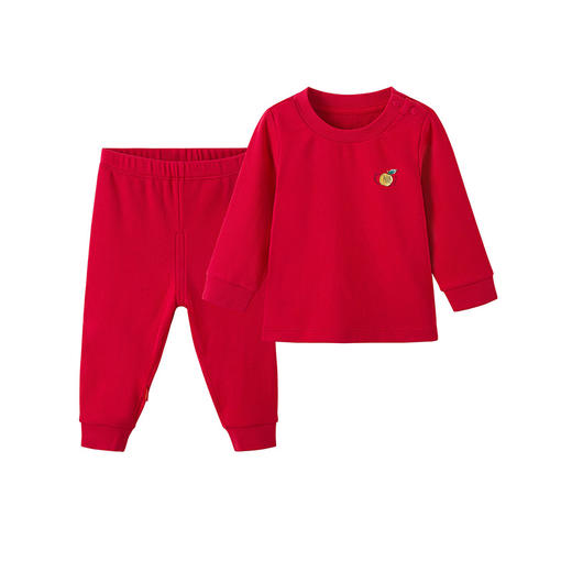 英氏童装儿童内衣套装新年款红色长袖打底衫打底裤长裤 商品图4