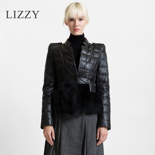 LIZZY 冬狐狸毛皮拼接充绒绵羊皮短外套5146 商品图0