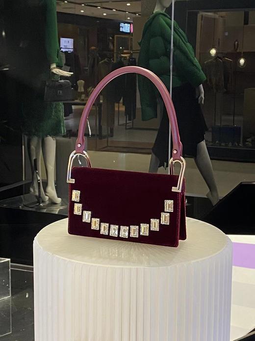 Deco Line Shoulder Bag 红丝绒方形包 商品图0