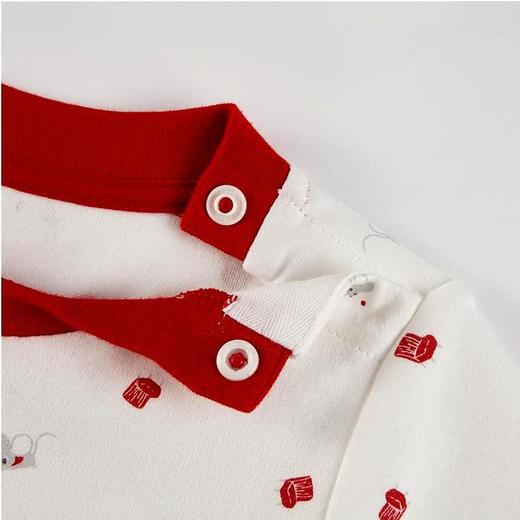 英氏儿童四季内衣女宝宝红色喜庆纯棉秋衣2件装YLTAJ00001A01 商品图2