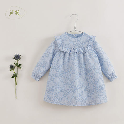 【马克珍妮 芦芙】春装新款 纯棉木耳边碎花连衣裙230020 商品图0