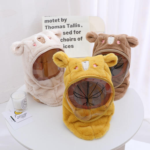 【防风保暖 镜面一体套头帽】儿童帽子冬天保暖防风帽防护带面罩男女童加厚遮脸围脖一体套头帽 商品图0