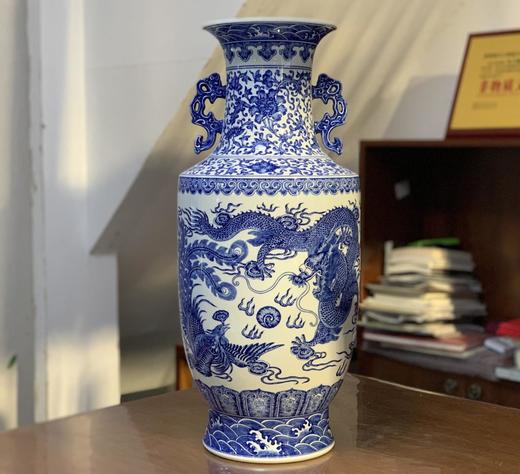 柴窑龙凤呈祥双耳尊 商品图0