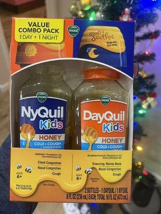 Vicks Kids DayQuil NyQuil儿童感冒止咳蜂蜜糖浆日夜款236ml*2瓶装❗。美国代购，无中文标签，介意慎拍 A 商品图0