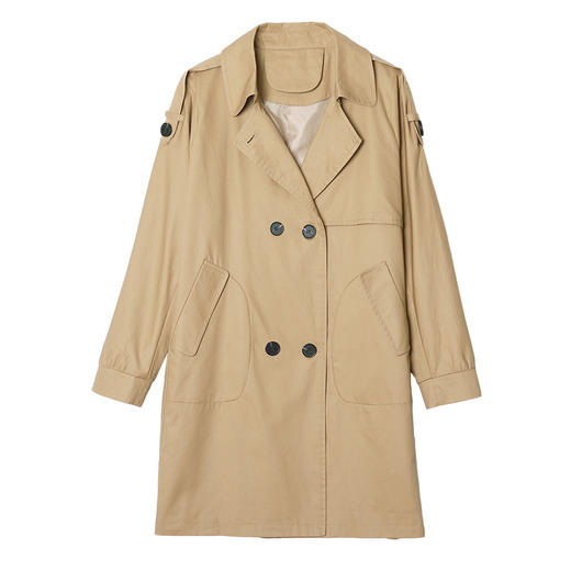 2023年新款风衣女韩系中长款小个子chic设计高级感早春秋外套大衣 商品图4