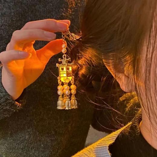 宫灯发簪汉服发饰灯笼流苏簪子复古风宫廷仙气发光簪子头饰古典 商品图1